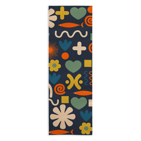 Kierkegaard Design Studio Cute Miscellany Rainbow Floral Yoga Towel