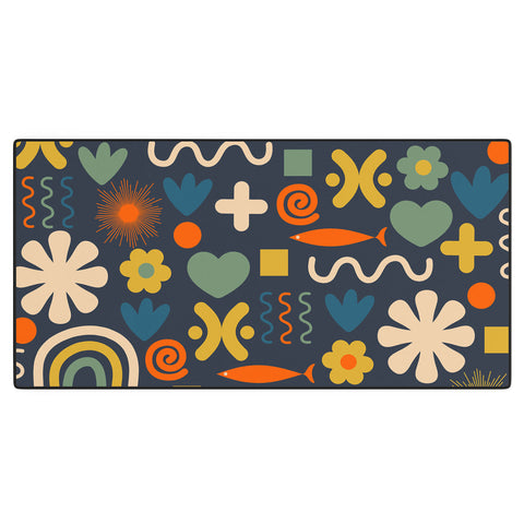 Kierkegaard Design Studio Cute Miscellany Rainbow Floral Desk Mat