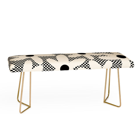 Kierkegaard Design Studio Daisy Time Retro Floral Checks Bench