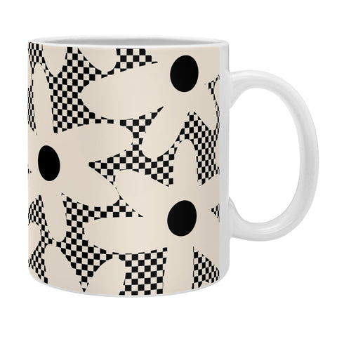 Kierkegaard Design Studio Daisy Time Retro Floral Checks Coffee Mug