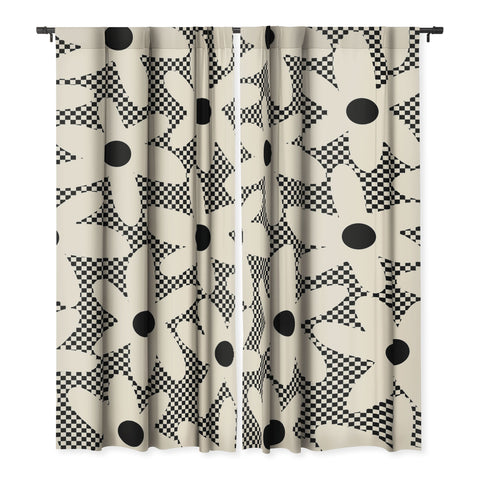 Kierkegaard Design Studio Daisy Time Retro Floral Checks Blackout Non Repeat