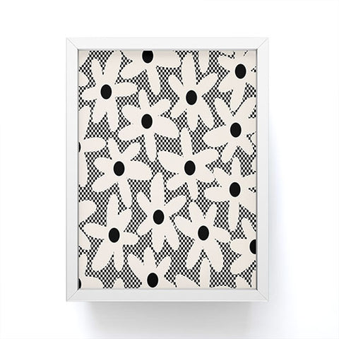 Kierkegaard Design Studio Daisy Time Retro Floral Checks Framed Mini Art Print