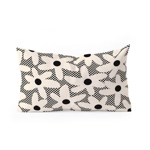 Kierkegaard Design Studio Daisy Time Retro Floral Checks Oblong Throw Pillow