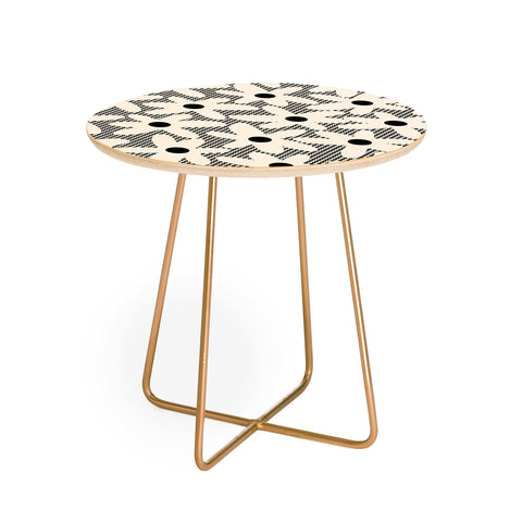 Kierkegaard Design Studio Daisy Time Retro Floral Checks Round Side Table