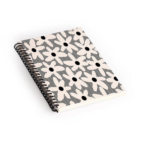 Kierkegaard Design Studio Daisy Time Retro Floral Checks Spiral Notebook