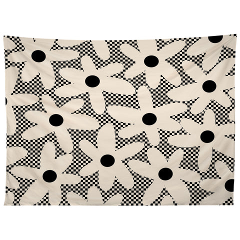 Kierkegaard Design Studio Daisy Time Retro Floral Checks Tapestry