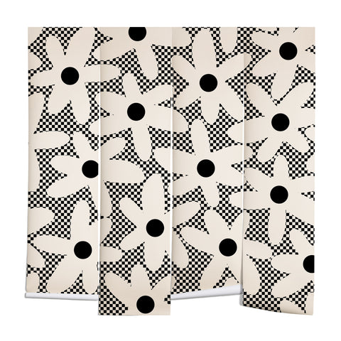 Kierkegaard Design Studio Daisy Time Retro Floral Checks Wall Mural