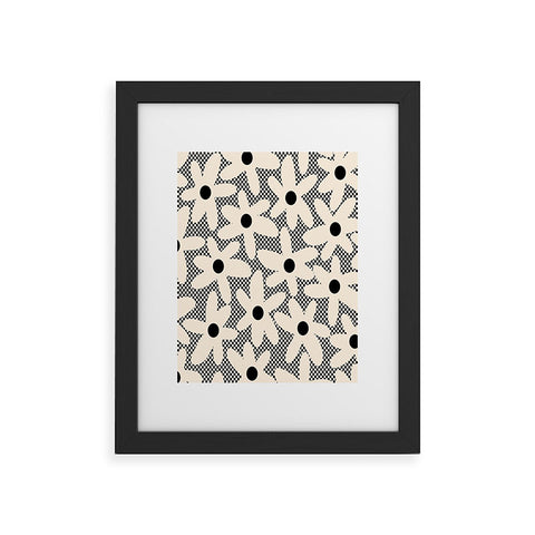Kierkegaard Design Studio Daisy Time Retro Floral Checks Framed Art Print