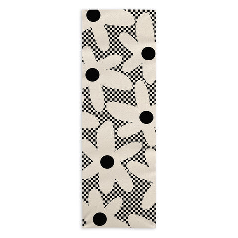 Kierkegaard Design Studio Daisy Time Retro Floral Checks Yoga Towel