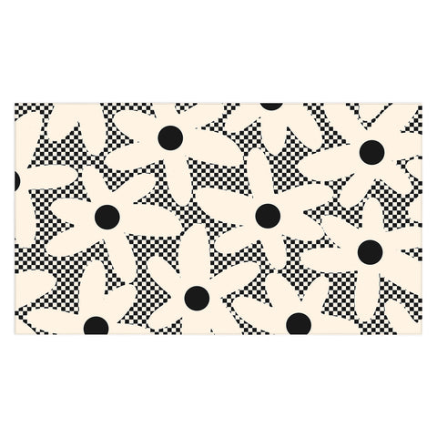 Kierkegaard Design Studio Daisy Time Retro Floral Checks Tablecloth