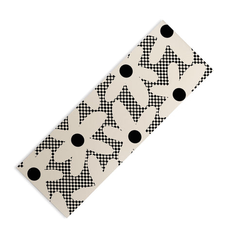 Kierkegaard Design Studio Daisy Time Retro Floral Checks Yoga Mat