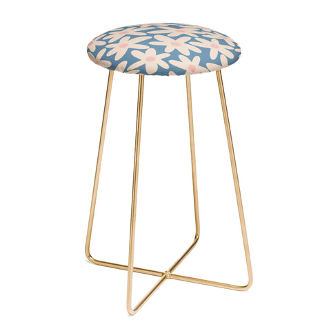 Kierkegaard Design Studio Daisy Time Retro Floral I Counter Stool