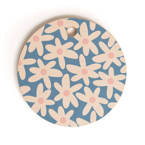 Kierkegaard Design Studio Daisy Time Retro Floral I Cutting Board Round