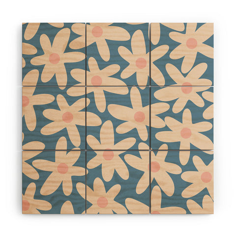 Kierkegaard Design Studio Daisy Time Retro Floral I Wood Wall Mural