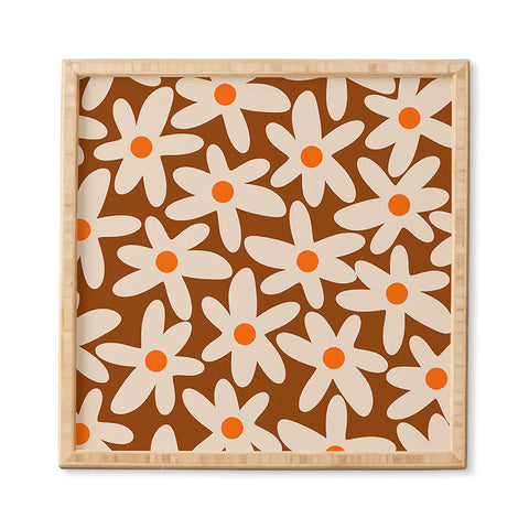 Kierkegaard Design Studio Daisy Time Retro Floral Pattern Framed Wall Art