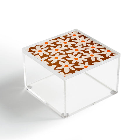 Kierkegaard Design Studio Daisy Time Retro Floral Pattern Acrylic Box
