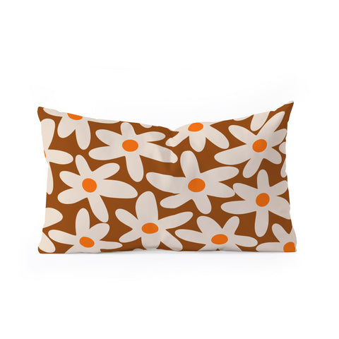 Kierkegaard Design Studio Daisy Time Retro Floral Pattern Oblong Throw Pillow