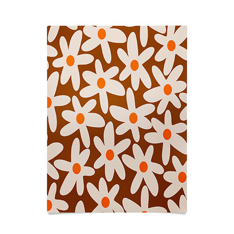 Kierkegaard Design Studio Daisy Time Retro Floral Pattern Poster