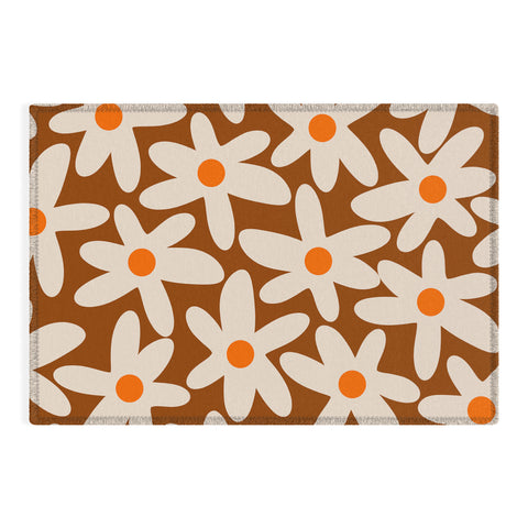 Kierkegaard Design Studio Daisy Time Retro Floral Pattern Outdoor Rug
