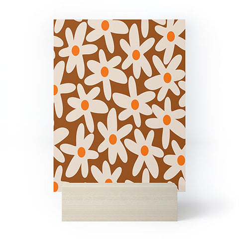 Kierkegaard Design Studio Daisy Time Retro Floral Pattern Mini Art Print
