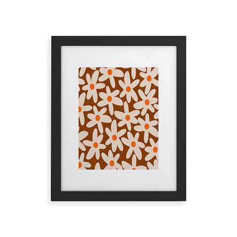 Kierkegaard Design Studio Daisy Time Retro Floral Pattern Framed Art Print