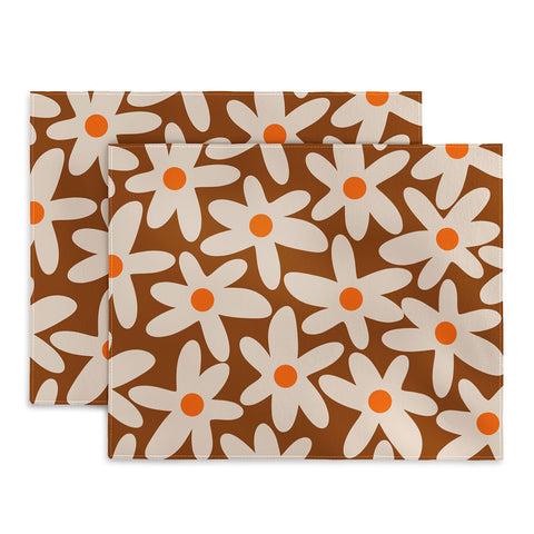 Kierkegaard Design Studio Daisy Time Retro Floral Pattern Placemat