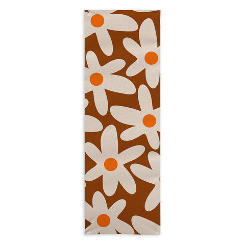 Kierkegaard Design Studio Daisy Time Retro Floral Pattern Yoga Towel