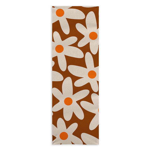 Kierkegaard Design Studio Daisy Time Retro Floral Pattern Yoga Towel