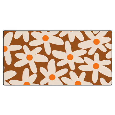 Kierkegaard Design Studio Daisy Time Retro Floral Pattern Desk Mat