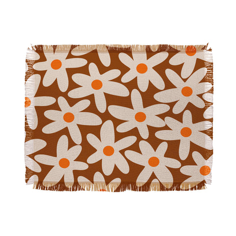 Kierkegaard Design Studio Daisy Time Retro Floral Pattern Throw Blanket