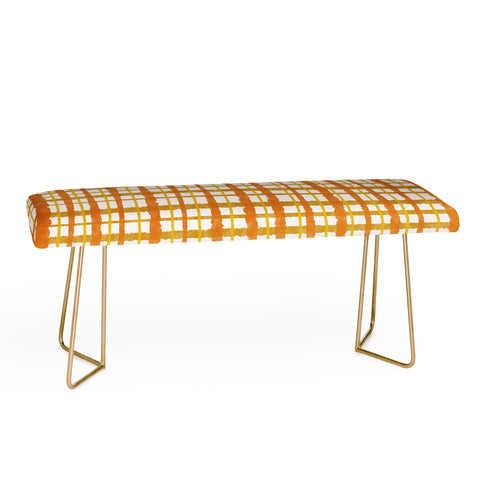 Kierkegaard Design Studio Hygge Retro Stripe Painted Plaid Bench
