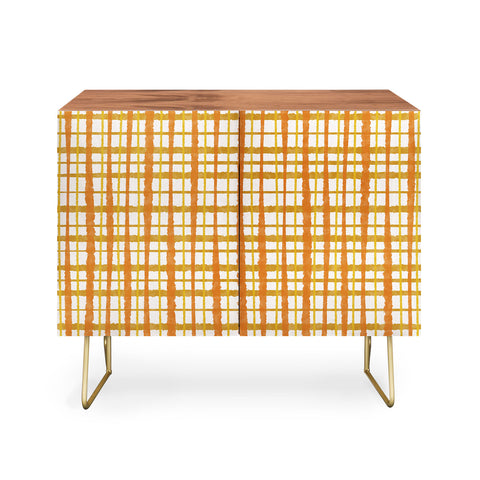 Kierkegaard Design Studio Hygge Retro Stripe Painted Plaid Credenza