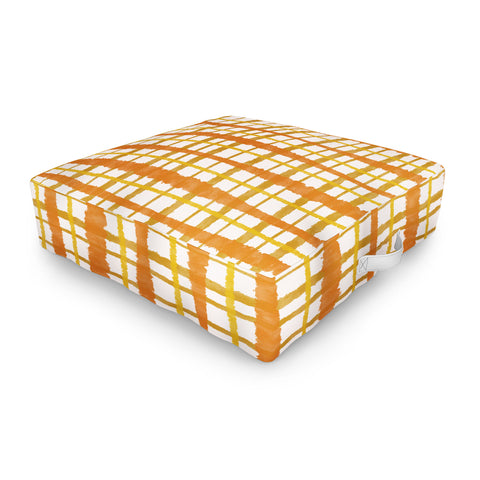 Kierkegaard Design Studio Hygge Retro Stripe Painted Plaid Outdoor Floor Cushion