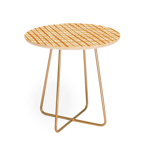 Kierkegaard Design Studio Hygge Retro Stripe Painted Plaid Round Side Table