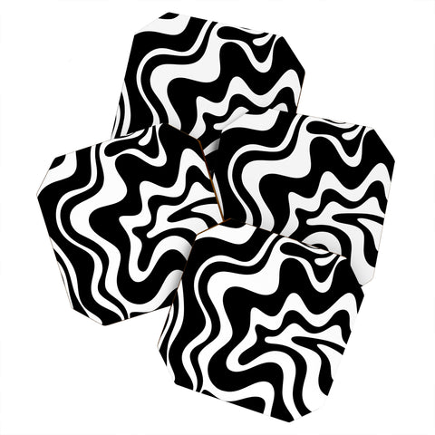 Kierkegaard Design Studio Liquid Swirl Abstract Pattern Coaster Set