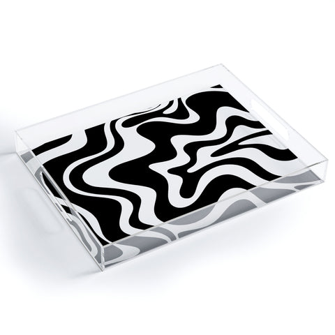 Kierkegaard Design Studio Liquid Swirl Abstract Pattern Acrylic Tray