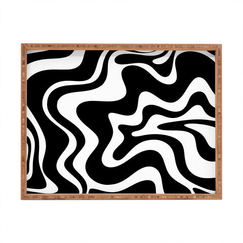 Kierkegaard Design Studio Liquid Swirl Abstract Pattern Rectangular Tray
