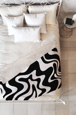 Kierkegaard Design Studio Liquid Swirl Abstract Pattern Fleece Throw Blanket