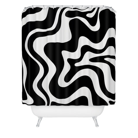 Kierkegaard Design Studio Liquid Swirl Abstract Pattern Shower Curtain