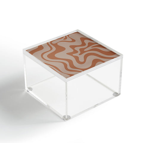 Kierkegaard Design Studio Liquid Swirl Abstract Pattern Taupe Clay Acrylic Box
