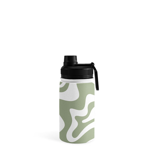 Kierkegaard Design Studio Liquid Swirl Abstract Sage Water Bottle