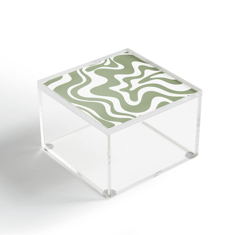 Kierkegaard Design Studio Liquid Swirl Abstract Sage Acrylic Box