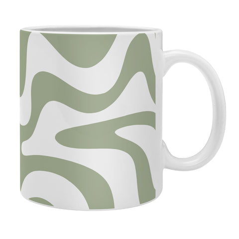 Kierkegaard Design Studio Liquid Swirl Abstract Sage Coffee Mug