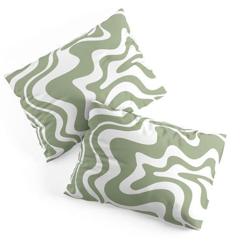 Kierkegaard Design Studio Liquid Swirl Abstract Sage Pillow Shams
