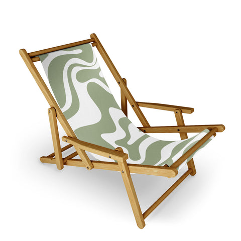 Kierkegaard Design Studio Liquid Swirl Abstract Sage Sling Chair