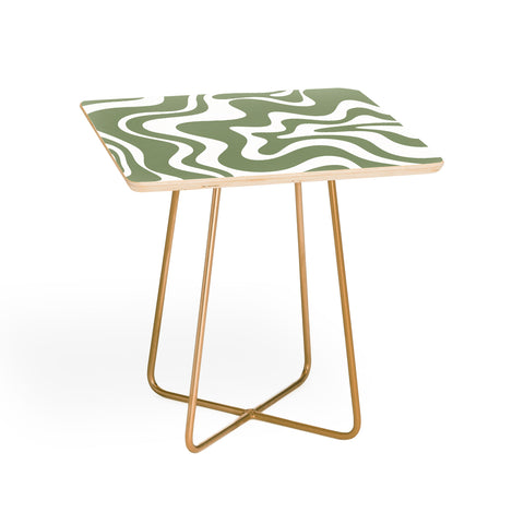 Kierkegaard Design Studio Liquid Swirl Abstract Sage Side Table