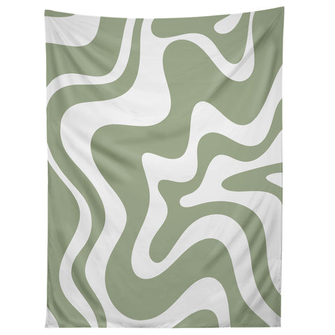 Kierkegaard Design Studio Liquid Swirl Abstract Sage Tapestry