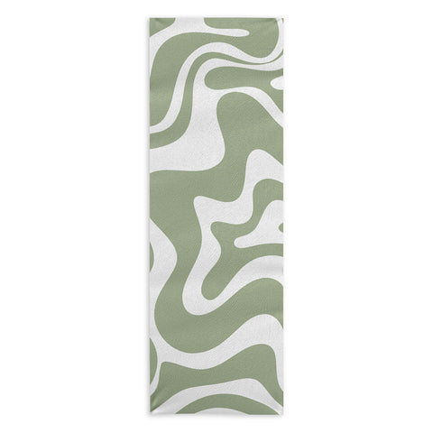 Kierkegaard Design Studio Liquid Swirl Abstract Sage Yoga Towel