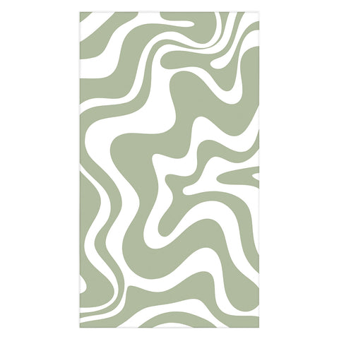 Kierkegaard Design Studio Liquid Swirl Abstract Sage Tablecloth