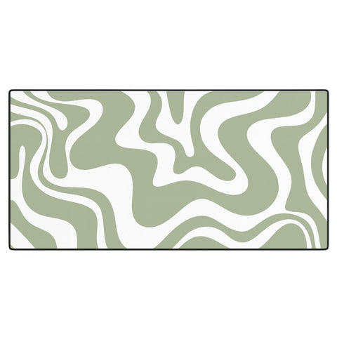 Kierkegaard Design Studio Liquid Swirl Abstract Sage Desk Mat